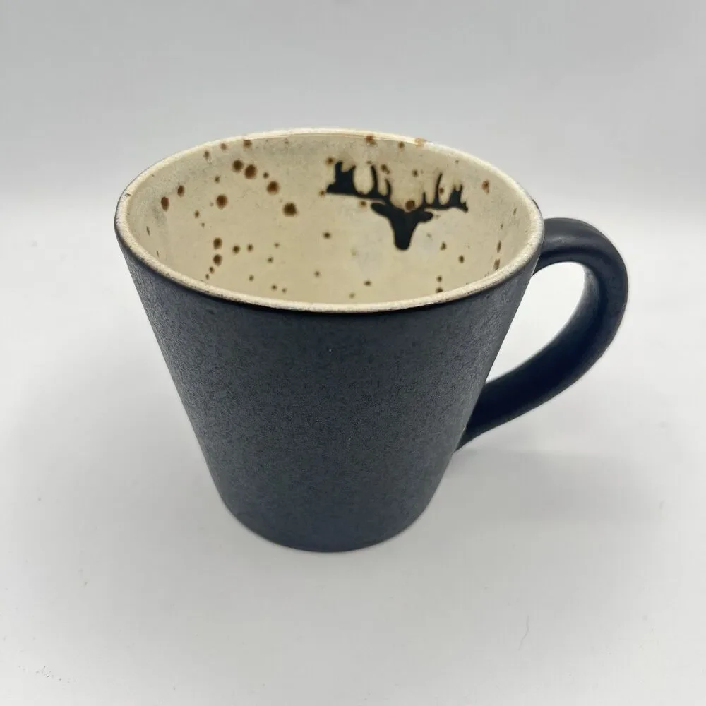 Pottery Barn Rustic Reindeer Terracotta Mug